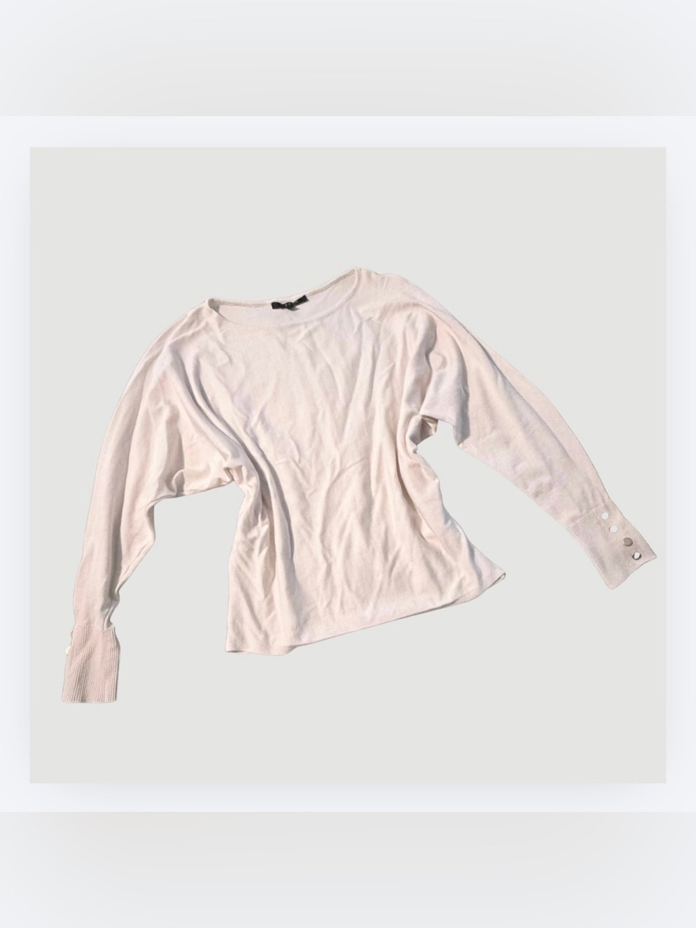 Cyrus Cream Long Sleeve Dolman Knit Sweater, Size Small